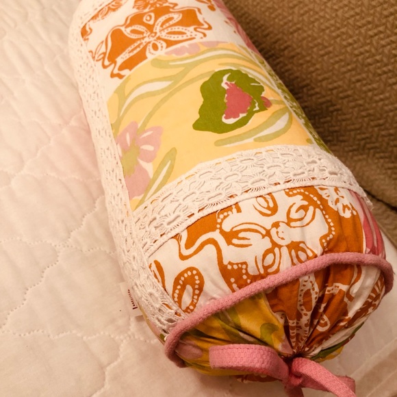 Lilly Pulitzer bolster pillow, 17” L x 22” Around - Picture 4 of 8